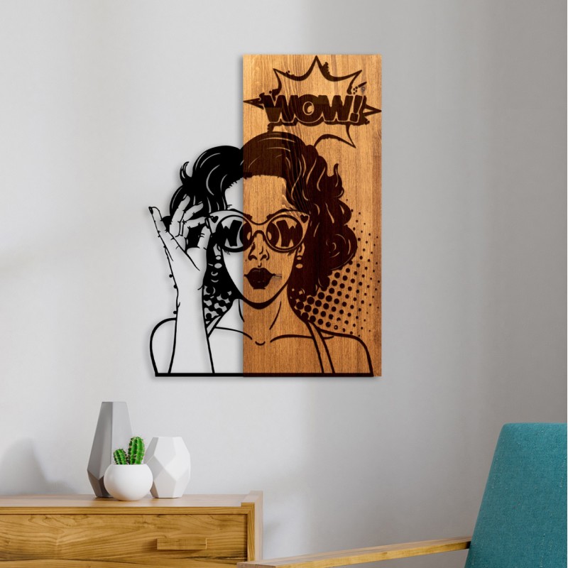 ΔΙΑΚΟΣΜΗΤΙΚΟ ΤΟΙΧΟΥ ΟΨΗ ΓΥΝΑΙΚΑΣ HM4758-ΦΥΛΛΑ ΜΕΤΑΛΛΟΥ ΜΑΥΡΑ-ΞΥΛΟ 42x3(βάθος)x58Υεκ.