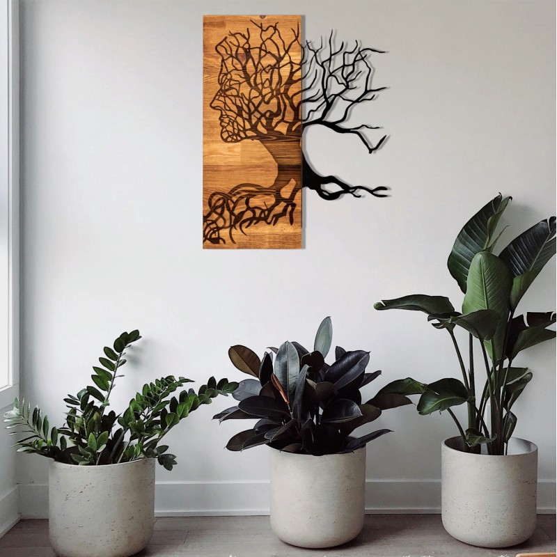 ΔΙΑΚΟΣΜΗΤΙΚΟ ΤΟΙΧΟΥ HM4804-ΦΥΛΛΑ ΜΕΤΑΛΛΟΥ ΜΑΥΡΑ-ΞΥΛΟ 45x3(βάθος)x58Υεκ.