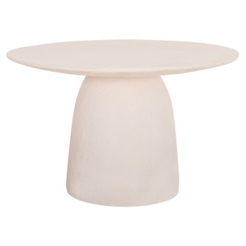 ΤΡΑΠΕΖΙ ΤΡΑΠΕΖΑΡΙΑΣ ΣΤΡΟΓΓΥΛΟ SEPPO HM18154.02 FIBER CEMENT ΛΕΥΚΟ--Φ119,5x75,5Υεκ.