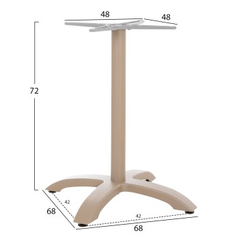 ΒΑΣΗ ΑΛΟΥΜΙΝΙΟΥ HM460.25 ΚΑΠΟΥΤΣΙΝΟ ΜΑΤ 66x66x72Υεκ. ΜΕ ΣΤΑΥΡΟ 48Χ48εκ.