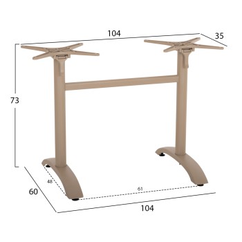 ΒΑΣΗ ΔΙΣΤΗΛΗ ΜΕ ΑΝΑΔΙΠΛΟΥΜΕΝΟΥΣ ΣΤΑΥΡΟΥΣ HM468.25 ΚΑΠΟΥΤΣΙΝΟ ΑΛΟΥΜΙΝΙΟ 78x59,5x73Υ