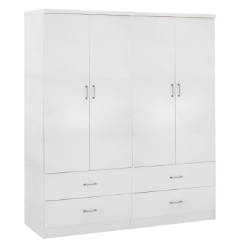 ΝΤΟΥΛΑΠΑ 4ΦΥΛΛΗ REINA ME 4 ΣΥΡΤΑΡΙΑ HM21258 ΜΕΛΑΜΙΝΗ ΣΕ ΛΕΥΚΟ 160x42,5x180,5Υεκ