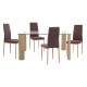 ΣΕΤ ΤΡΑΠΕΖΑΡΙΑΣ 5ΤΜΧ LADY HM11595 ΓΥΑΛΙ--ΜΕΤΑΛΛΟ--MDF ΣΕ SONAMA & ΚΑΦΕ ΥΦΑΣΜΑ