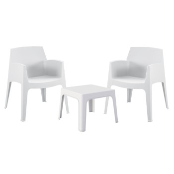 ΣΕΤ 3ΤΜΧ ΠΟΛΥΠΡΟΠΥΛΕΝΙΟΥ SLEEK HM21267.01 ΤΡΑΠΕΖΑΚΙ & 2 ΠΟΛΥΘΡΟΝΕΣ-ΛΕΥΚΟ