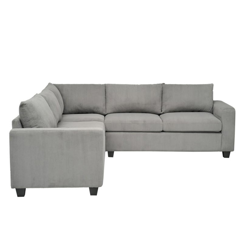 ΓΩΝΙΑΚΟΣ ΚΑΝΑΠΕΣ CALDER HM3286.01 ΓΚΡΙ ΥΦΑΣΜΑ 254x254x90x91Υεκ.