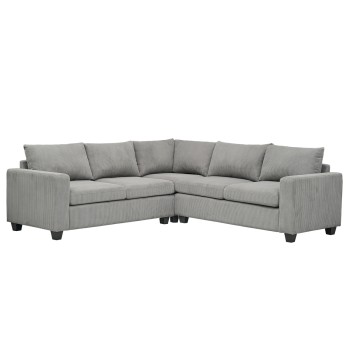 ΓΩΝΙΑΚΟΣ ΚΑΝΑΠΕΣ CALDER HM3286.01 ΓΚΡΙ ΥΦΑΣΜΑ 254x254x90x91Υεκ.