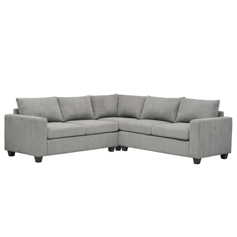 ΓΩΝΙΑΚΟΣ ΚΑΝΑΠΕΣ CALDER HM3286.01 ΓΚΡΙ ΥΦΑΣΜΑ 254x254x90x91Υεκ.