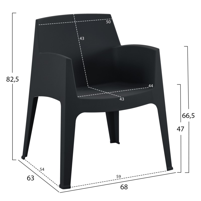 ΣΕΤ ΣΑΛΟΝΙ ΕΞ.ΧΩΡΟΥ 4ΤΜΧ SLEEK HM21268.02 ΜΑΥΡΟ ΠΟΛΥΠΡΟΠΥΛΕΝΙΟ