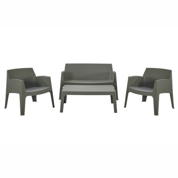 ΣΕΤ ΣΑΛΟΝΙ ΕΞ.ΧΩΡΟΥ 4ΤΜΧ SLEEK HM21268.05 DARK OLIVE GREEN ΠΟΛΥΠΡΟΠΥΛΕΝΙΟ