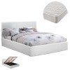 ΚΡΕΒΑΤΙ ΔΙΠΛΟ & ΣΤΡΩΜΑ 150x200εκ BOBBI HM21271.01 ΛΕΥΚΟ PU ΜΕ ΑΠΟΘ.ΧΩΡΟ