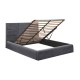 ΚΡΕΒΑΤΙ ΔΙΠΛΟ & ΣΤΡΩΜΑ BRILEY HM21272.01 ΓΚΡΙ ΒΕΛΟΥΔΟ ΜΕ ΑΠΟΘ.ΧΩΡΟ--ΓΙΑ 160x200εκ