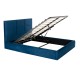 ΚΡΕΒΑΤΙ ΔΙΠΛΟ & ΣΤΡΩΜΑ BRILEY HM21272.03 ΜΠΛΕ ΒΕΛΟΥΔΟ ΜΕ ΑΠΟΘ.ΧΩΡΟ--ΓΙΑ 160x200εκ