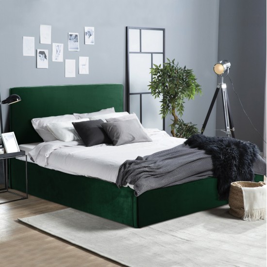 ΚΡΕΒΑΤΙ ΔΙΠΛΟ & ΣΤΡΩΜΑ ALLIE HM21273.03 ΚΥΠΑΡΙΣΣΙ ΒΕΛΟΥΔΟ ΜΕ ΑΠΟΘ.ΧΩΡΟ--160x200εκ
