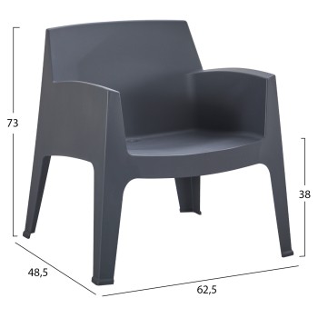 ΠΟΛΥΘΡΟΝΑ ΠΟΛΥΠΡΟΠΥΛΕΝΙΟΥ LOUNGE SLEEK HM6365.10 ΓΚΡΙ 62x68x73Υεκ.