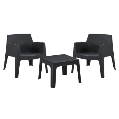 ΣΕΤ LOUNGE 3ΤΜΧ SLEEK HM21274.02 ΜΑΥΡΟ ΠΟΛΥΠΡΟΠΥΛΕΝΙΟ