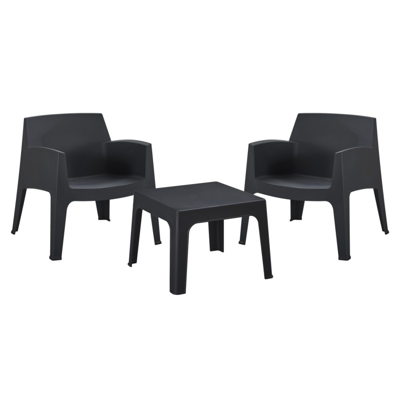 ΣΕΤ LOUNGE 3ΤΜΧ SLEEK HM21274.02 ΜΑΥΡΟ ΠΟΛΥΠΡΟΠΥΛΕΝΙΟ