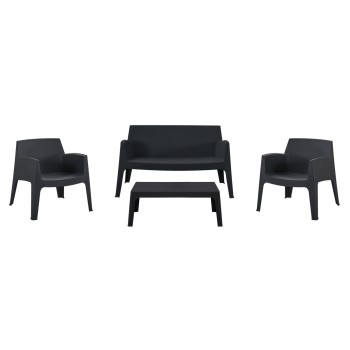 ΣΕΤ LOUNGE 4ΤΜΧ SLEEK HM21275.02 ΜΑΥΡΟ ΠΟΛΥΠΡΟΠΥΛΕΝΙΟ