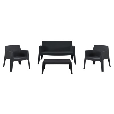 ΣΕΤ LOUNGE 4ΤΜΧ SLEEK HM21275.02 ΜΑΥΡΟ ΠΟΛΥΠΡΟΠΥΛΕΝΙΟ