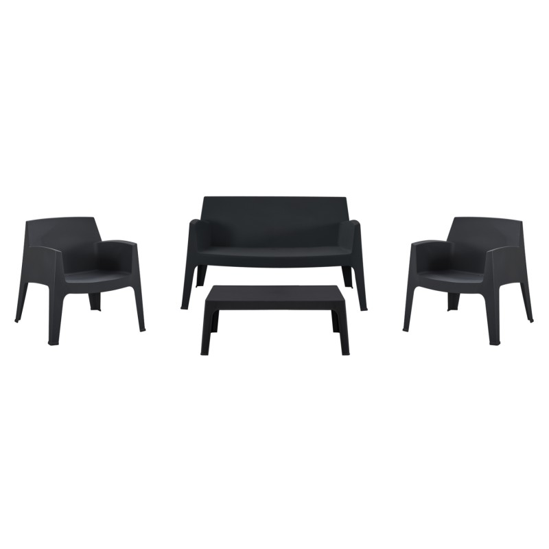 ΣΕΤ LOUNGE 4ΤΜΧ SLEEK HM21275.02 ΜΑΥΡΟ ΠΟΛΥΠΡΟΠΥΛΕΝΙΟ