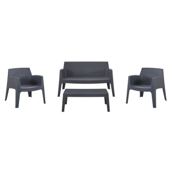 ΣΕΤ LOUNGE 4ΤΜΧ SLEEK HM21275.10 ΓΚΡΙ ΠΟΛΥΠΡΟΠΥΛΕΝΙΟ