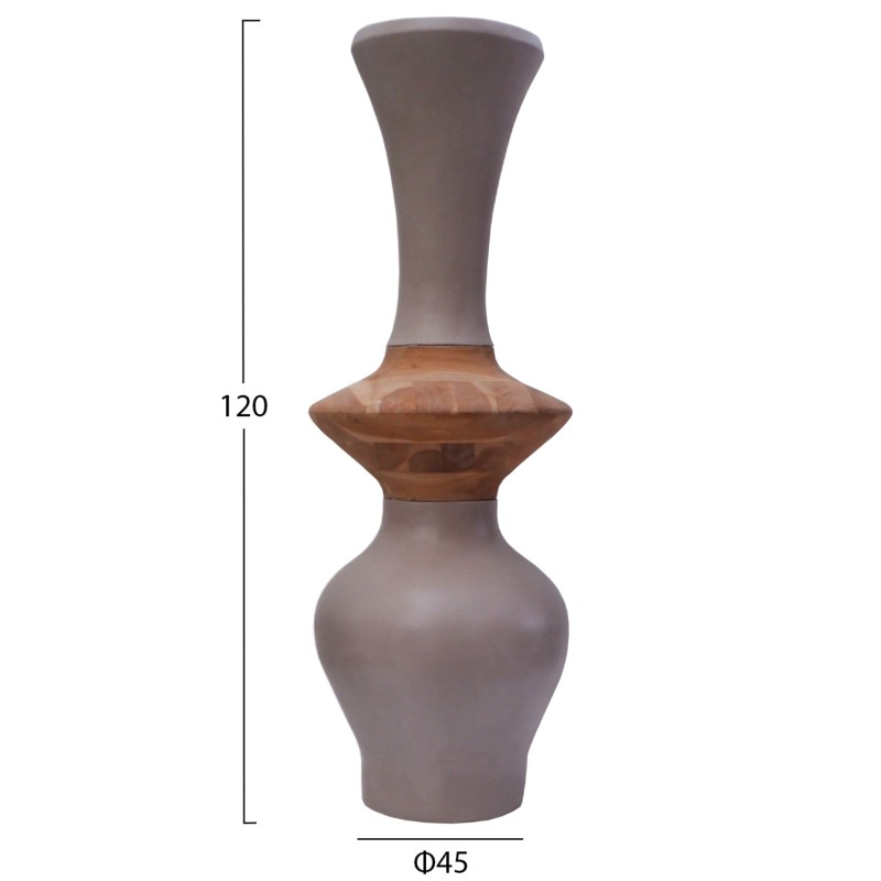 ΔΙΑΚΟΣΜΗΤΙΚΟ ΒΑΖΟ ΔΑΠΕΔΟΥ NEBULA HM4660.05S FIBER CEMENT TAUPE--ΞΥΛΟ ΤΕΑΚ Φ45x115Υεκ