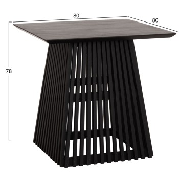 ΤΡΑΠΕΖΙ ΤΡΑΠΕΖΑΡΙΑΣ ΤΕΤΡΑΓΩΝΟ FRANTZ HM9458.02 MINDI ΞΥΛΟ ΜΑΥΡΟ 80x80x78Yεκ.