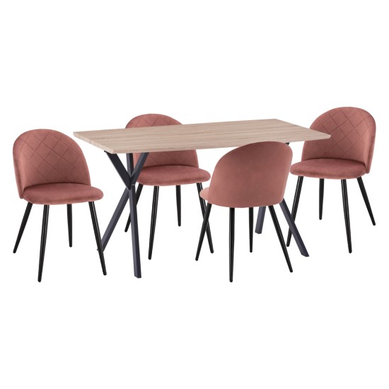 ΣΕΤ ΤΡΑΠΕΖΑΡΙΑΣ 5ΤΜΧ ALARICK HM21277 MDF TOP-ΒΕΛΟΥΔΟ ΣΑΠΙΟ ΜΗΛΟ & ΜΕΤΑΛΛΟ ΜΑΥΡΟ ΣΕΤ ΤΡΑΠΕΖΑΡΙΑΣ 5ΤΜΧ ALARICK HM21277 MDF TOP-ΒΕΛΟΥΔΟ ΣΑΠΙΟ ΜΗΛΟ & ΜΕΤΑΛΛΟ ΜΑΥΡΟ