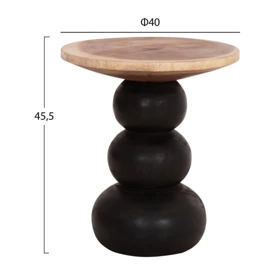 ΒΟΗΘΗΤΙΚΟ ΤΡΑΠΕΖΑΚΙ ΣΤΡΟΓΓΥΛΟ JACKY HM9890 SUAR ΞΥΛΟ ΦΥΣΙΚΟ & ΜΑΥΡΟ Φ40x45,5Υεκ. ΒΟΗΘΗΤΙΚΟ ΤΡΑΠΕΖΑΚΙ ΣΤΡΟΓΓΥΛΟ JACKY HM9890 SUAR ΞΥΛΟ ΦΥΣΙΚΟ & ΜΑΥΡΟ Φ40x45,5Υεκ.