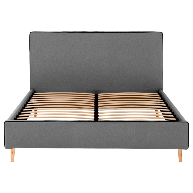 ΚΡΕΒΑΤΙ ΜΕ ΣΤΡΩΜΑ INDRA HM21280.01 ΓΚΡΙ ΥΦΑΣΜΑ--ΓΙΑ 160x200εκ