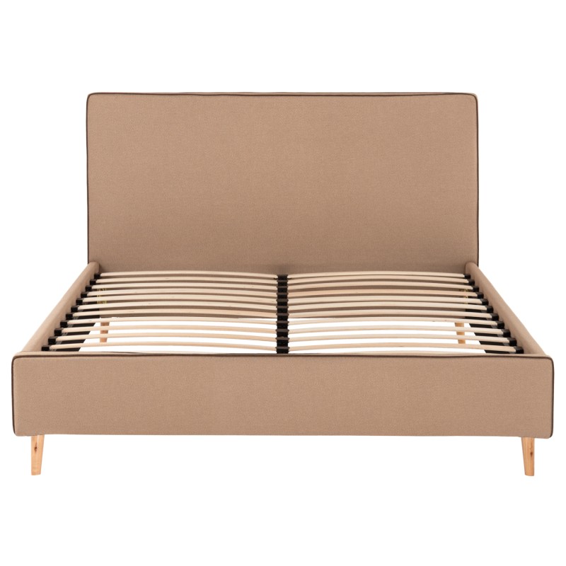 ΚΡΕΒΑΤΙ ΜΕ ΣΤΡΩΜΑ INDRA HM21280.02 ΜΠΕΖ ΥΦΑΣΜΑ--ΓΙΑ 160x200εκ