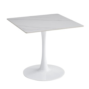 ΤΡΑΠΕΖΙ ΤΡΑΠΕΖΑΡΙΑΣ TETRAN HM18315.01 ΒΑΣΗ ΛΕΥΚΗ--SINTERED STONE SNOW WHITE 80x80x73Υεκ