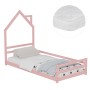ΚΡΕΒΑΤΙ ΠΑΙΔΙΚΟ ΜΕ ΣΤΡΩΜΑ HOUSER HM21301.02 ΞΥΛΟ ΠΕΥΚΟΥ ΣΕ ΡΟΖ--ΣΤΡΩΜΑ 90x190εκ