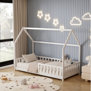 ΚΡΕΒΑΤΙ ΠΑΙΔΙΚΟ ΜΕ ΣΤΡΩΜΑ PHYLLIS HM21304.01 ΞΥΛΟ ΠΕΥΚΟΥ ΣΕ ΛΕΥΚΟ--ΣΤΡΩΜΑ 90x190εκ