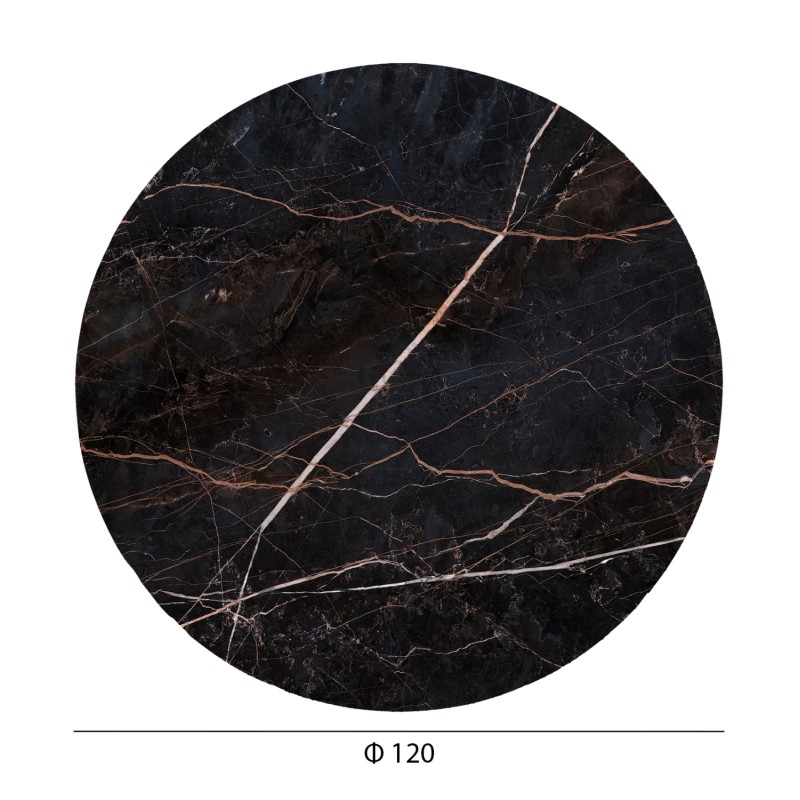 ΕΠΙΦΑΝΕΙΑ ΤΡΑΠΕΖΙΟΥ HPL ΣΤΡΟΓΓΥΛΗ HM6351.34 BLACK MARBLE Φ120εκ.