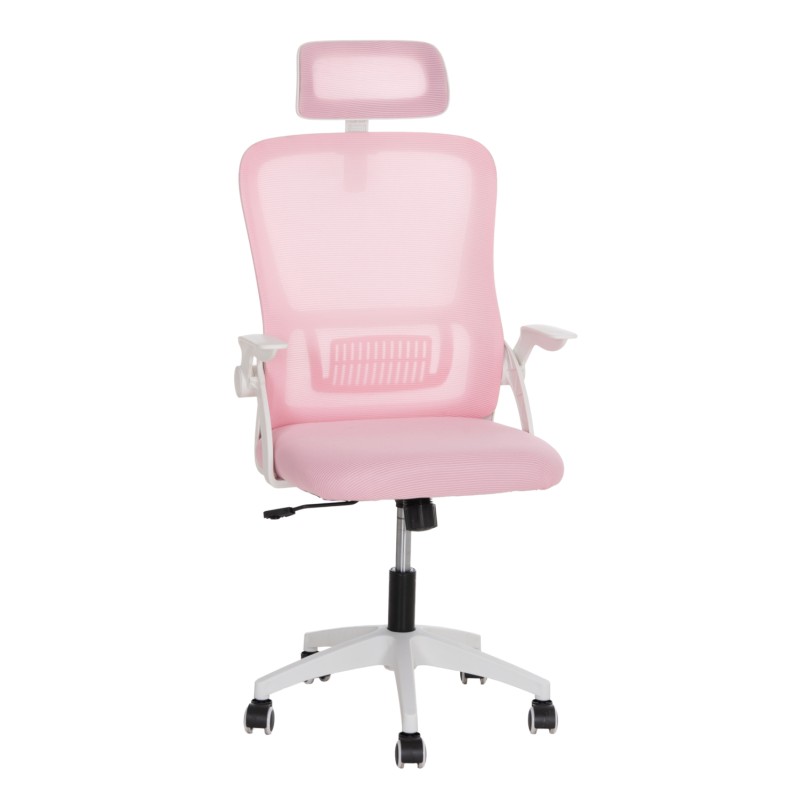 ΚΑΡΕΚΛΑ ΓΡΑΦΕΙΟΥ BLAZER HM1205.04 ΡΟΖ MESH-ΛΕΥΚΟΣ ΣΚΕΛΕΤΟΣ NYLON 60,5x47x85,5Υεκ.