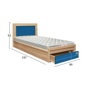 ΚΡΕΒΑΤΙ ΠΑΙΔΙΚΟ ΜΕ ΣΥΡΤΑΡΙ PLAYROOM HM21326 ΜΕΛΑΜΙΝΗ ΣΕ SONAMA/ΣΙΕΛ--ΜΕ ΣΤΡΩΜΑ 90x190εκ