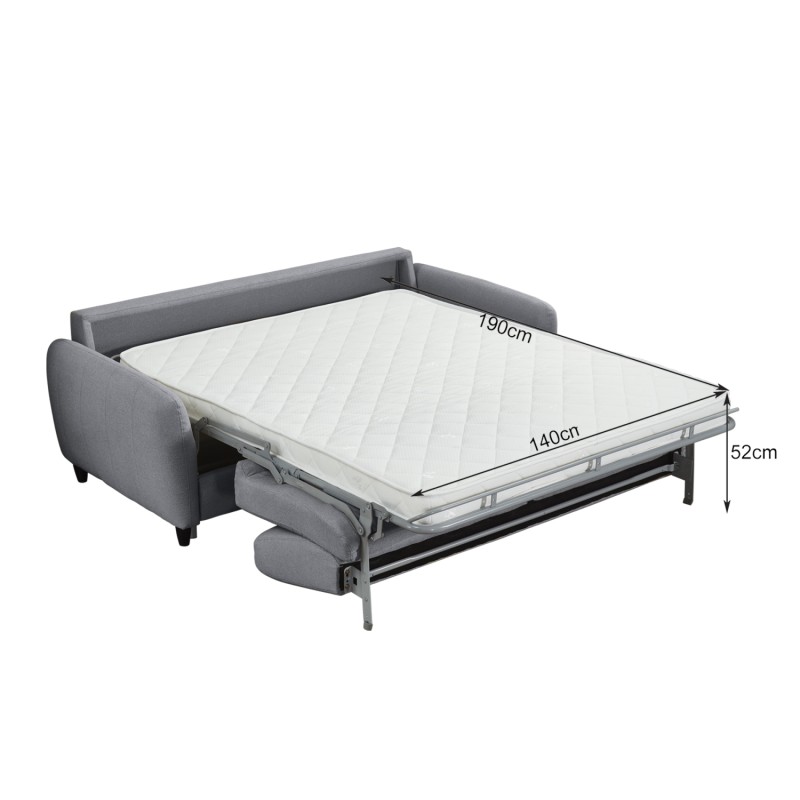 ΚΑΝΑΠΕΣ-ΚΡΕΒΑΤΙ ΜΕ ΑΝΑΔΙΠΛ.ΣΤΡΩΜΑ ETUDINE HM3311.01 ΓΚΡΙ ΥΦΑΣΜΑ 190x98x90Υεκ