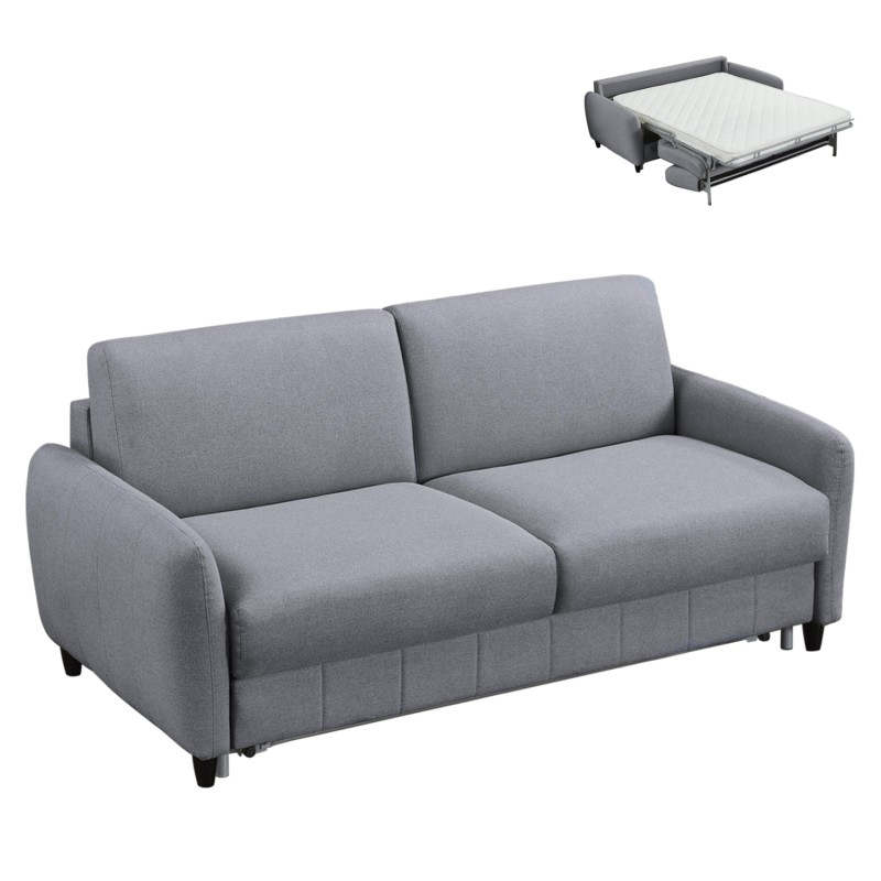 ΚΑΝΑΠΕΣ-ΚΡΕΒΑΤΙ ΜΕ ΑΝΑΔΙΠΛ.ΣΤΡΩΜΑ ETUDINE HM3311.01 ΓΚΡΙ ΥΦΑΣΜΑ 190x98x90Υεκ