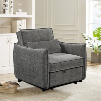 ΠΟΛΥΘΡΟΝΑ-ΚΡΕΒΑΤΙ ORYN HM3307.01 ΓΚΡΙ ΥΦΑΣΜΑ 85x88x78Υεκ.