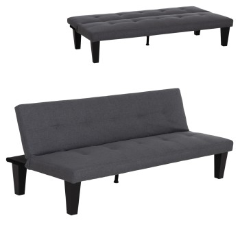 ΚΑΝΑΠΕΣ ΚΡΕΒΑΤΙ 3-ΘΕΣΙΟΣ KORO HM3304.01 ΓΚΡΙ PU ΔΕΡΜΑ 165x75x64Υεκ