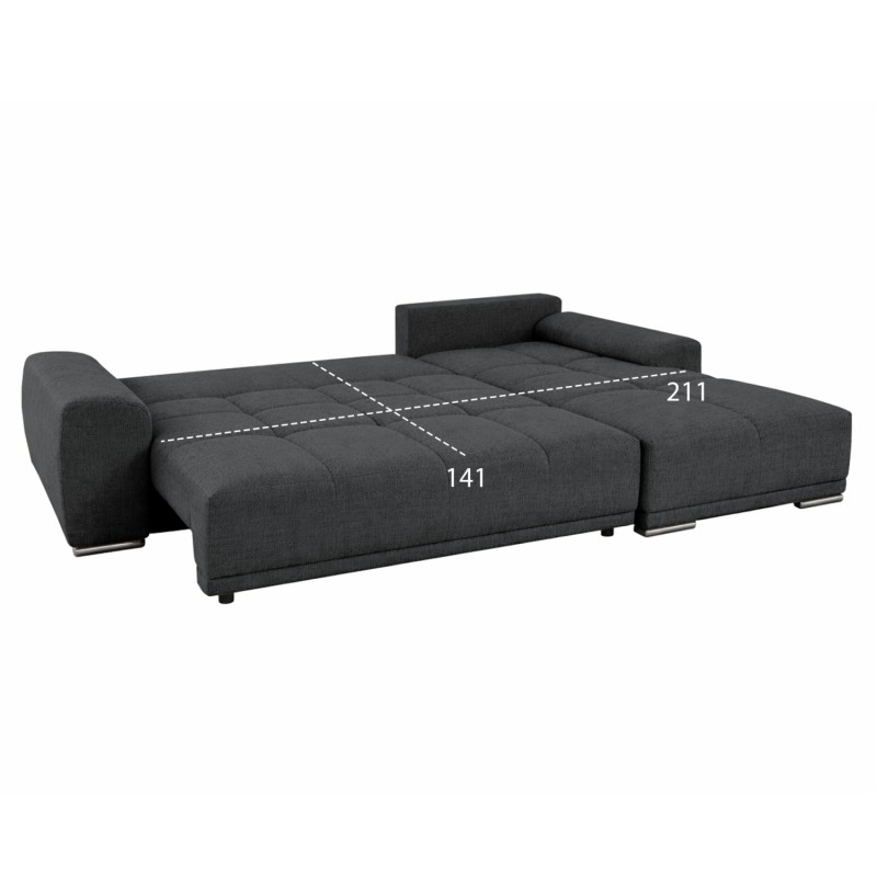 ΚΑΝΑΠΕΣ ΚΡΕΒΑΤΙ ΔΕΞΙΑ ΓΩΝΙΑ COMFYRA HM3336.01R ΓΚΡΙ ΥΦΑΣΜΑ 270x181x75Υεκ