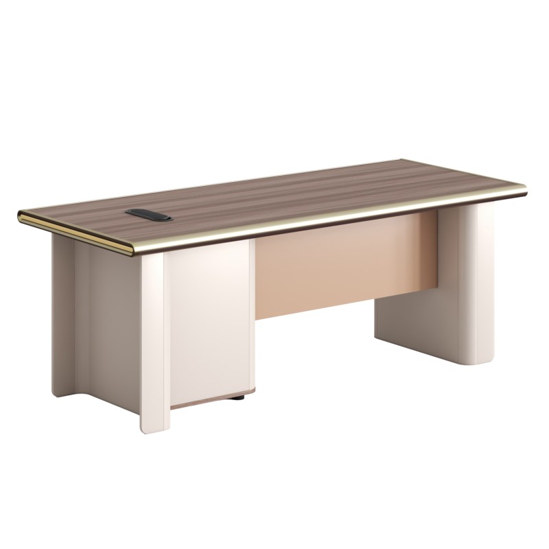 ΓΡΑΦΕΙΟ ΣΕΙΡΑ SUPERON HM2138 ΜΕΛΑΜΙΝΗ ΦΥΣΙΚΟ-ΜΠΕΖ 200x85x75Υεκ.