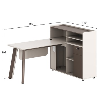 ΓΡΑΦΕΙΟ ΔΕΞΙΑ ΓΩΝΙΑ NEWLINE HM18275R ΜΕΛΑΜΙΝΗ ΕΚΡΟΥ--ΠΟΔΙΑ ΑΛΟΥΜΙΝΙΟΥ 160x120x105Υεκ