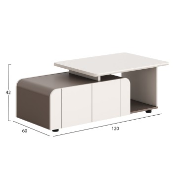 ΝΤΟΥΛΑΠΙ ΓΡΑΦΕΙΟΥ ΣΕΙΡΑ NEWLINE HM18285 ΜΕΛΑΜΙΝΗ ΣΕ ΚΡΕΜ-ΑΝΟΙΧΤΟ ΚΑΦΕ 120x60x42Υεκ