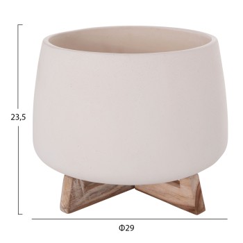 ΓΛΑΣΤΡΑ ΕΣ.ΧΩΡΟΥ FRELLO HM4674.02L ΛΕΥΚΟ FIBER CEMENT--TEAK ΒΑΣΗ 29x29x23,5Υεκ.