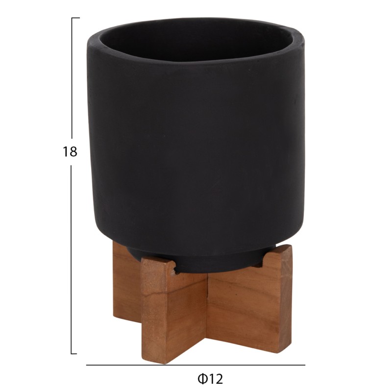 ΣΕΤ 3 ΓΛΑΣΤΡΕΣ ΜΕ TEAK ΒΑΣΕΙΣ TANTI HM4685.01 FIBER CEMENT ΣΕ ΜΑΥΡΟ ΧΡΩΜΑ