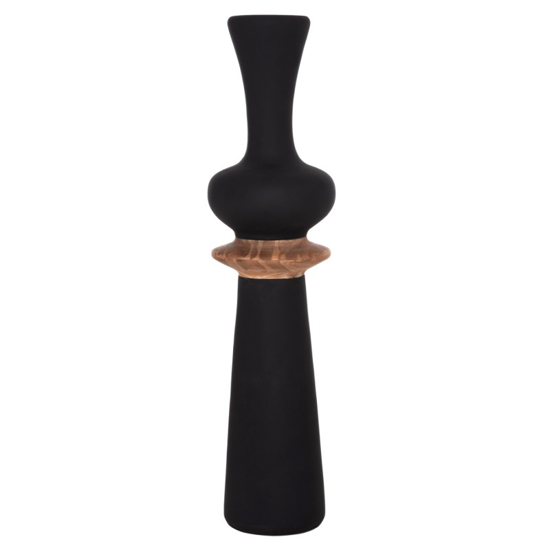 ΔΙΑΚΟΣΜΗΤΙΚΟ ΒΑΖΟ ΔΑΠΕΔΟΥ NEBULA HM4660.01L FIBER CEMENT ΜΑΥΡΟ--ΞΥΛΟ ΤΕΑΚ Φ45x172Υεκ