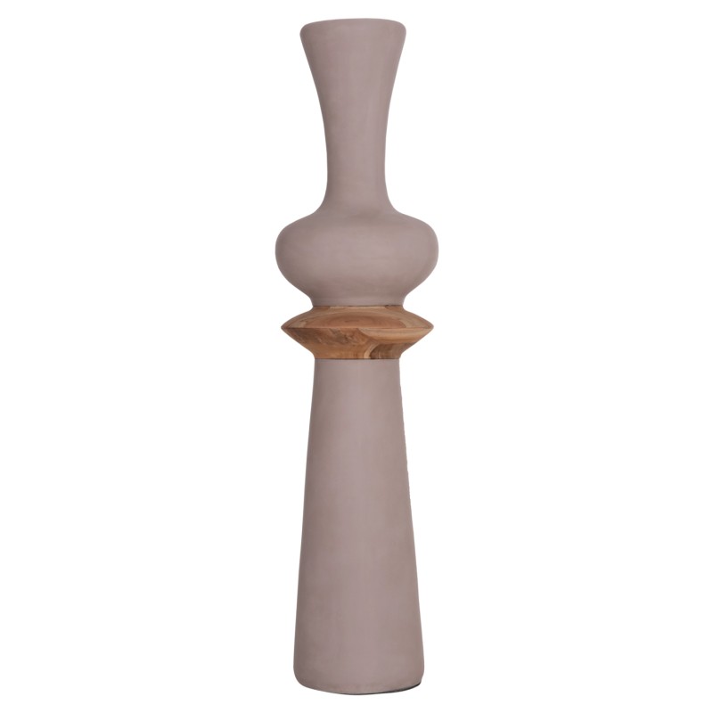 ΔΙΑΚΟΣΜΗΤΙΚΟ ΒΑΖΟ ΔΑΠΕΔΟΥ NEBULA HM4660.05L FIBER CEMENT TAUPE--ΞΥΛΟ ΤΕΑΚ Φ45x172Υεκ