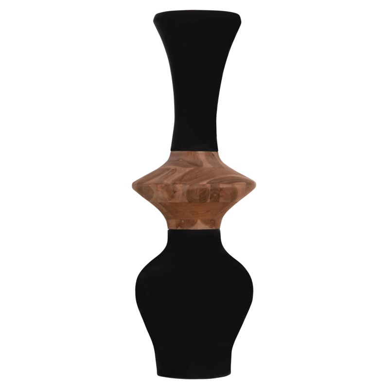 ΔΙΑΚΟΣΜΗΤΙΚΟ ΒΑΖΟ ΔΑΠΕΔΟΥ NEBULA HM4660.01S FIBER CEMENT ΜΑΥΡΟ--ΞΥΛΟ ΤΕΑΚ Φ45x115Υεκ