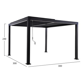 ΒΙΟΚΛΙΜΑΤΙΚΗ ΠΕΡΓΚΟΛΑ ΑΛΟΥΜΙΝΙΟΥ PREMIUM FRANIO HM6609.01 ΜΑΥΡΟ 300x300x240Υ